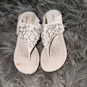 Donald J. Pliner White Sequin Sandals